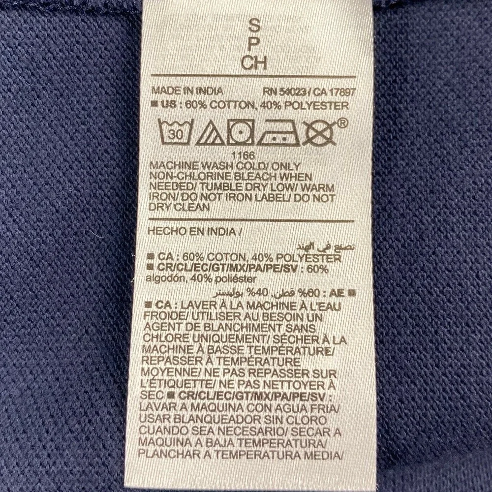 Old Navy Mens S T-Shirt Navy Blue Pique Knit White Contrast Trim NWT